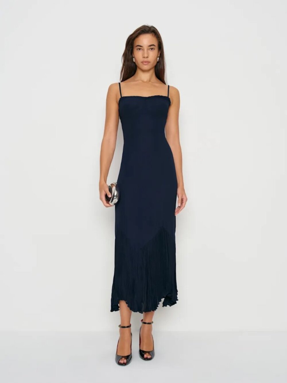Reformation Aiko Dress Navy Blue